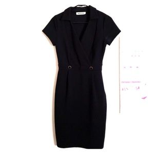 Brand New! Black Midi Dress-Short Sleeves-Size S